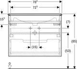 Geberit Renova Plan Waschtischset mit Unterschrank Nussbaum hell KeraTect 55 cm
