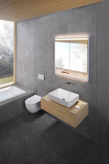 Geberit VariForm Aufsatz-Waschtisch 55x40 cm, weiß, KeraTect, ohne Hahnloch