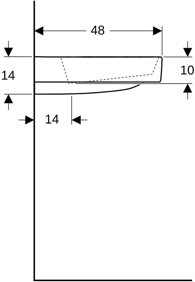Geberit ONE Handwaschbecken 50x41 cm CleanDrain ohne Hahnloch und Überlauf, weiß KeraTect