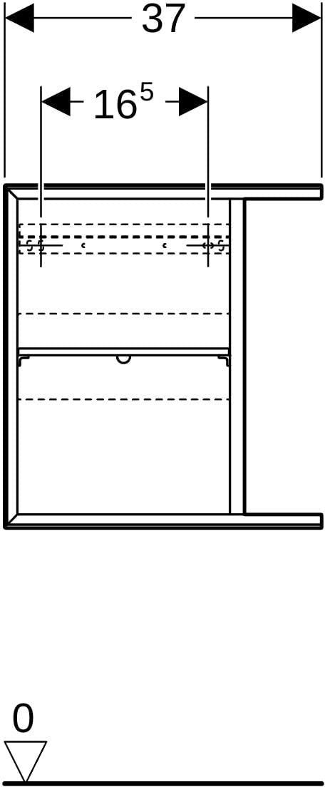 Geberit iCon Seitenelement wandhängend 37x40x24,5cm weiß hochglanz