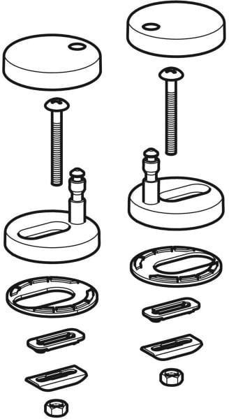 Geberit Fixierbolzenset für WC-Sitz QuickRelease-Scharniere mit zentraler Entriegelung