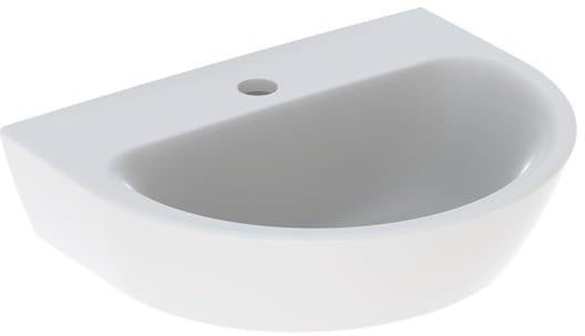 Geberit Renova Handwaschbecken 45x36 cm mit Hahnloch, ohne Überlauf, weiß