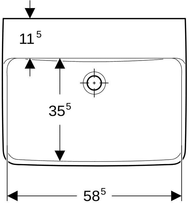 GEBERIT Renova Plan Waschtisch 55x44cm ohne Hahnloch & Überlauf, weiß – Unterbaufähig