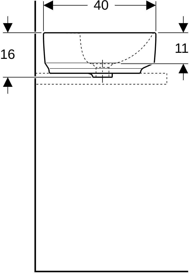 Geberit VariForm Aufsatzwaschtisch elliptisch 50x40 cm mit Hahnloch und KeraTect in Weiß