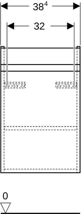 GEBERIT Renova Plan Unterschrank für Handwaschbecken, 1 Tür, Nussbaum hickory hell, 38,4 cm
