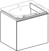 Geberit Acanto Waschtischunterschrank 59,5 cm, 1 Schublade mit Innenschublade, weiß hochglänzend
