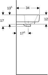 Geberit Renova Plan Handwaschbecken 45x34 cm weiß mit Hahnloch mittig und Überlauf