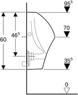 Geberit Renova Urinal trigonal, Zulauf hinten, Abgang hinten, weiß – wandhängend, spülrand, 1l