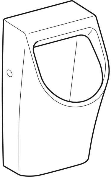 GEBERIT Renova Plan Urinal weiß – Wandhängend, Zulauf hinten, Abgang hinten, 0,5 l Spülvolumen