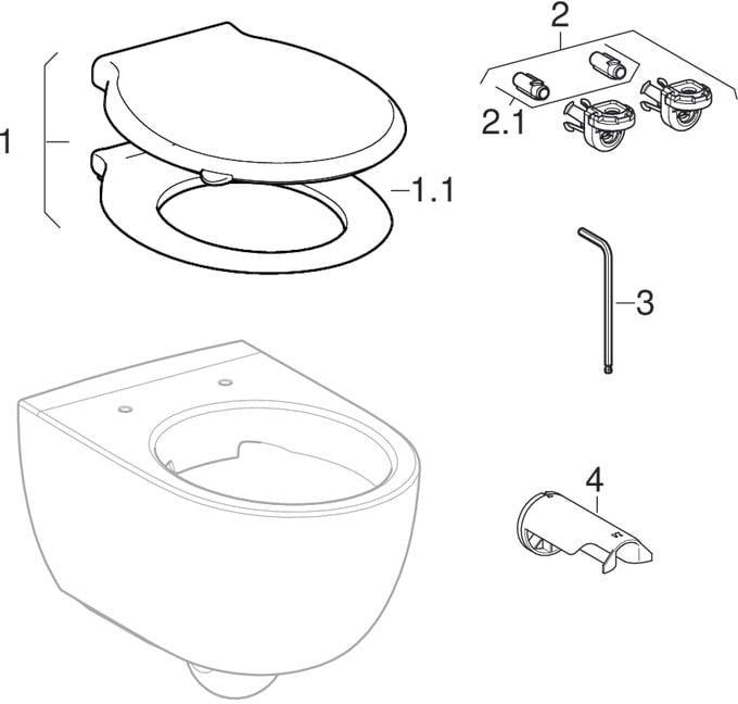 GEBERIT Renova Comfort Wand-WC Tiefspüler Rimfree barrierefrei weiß