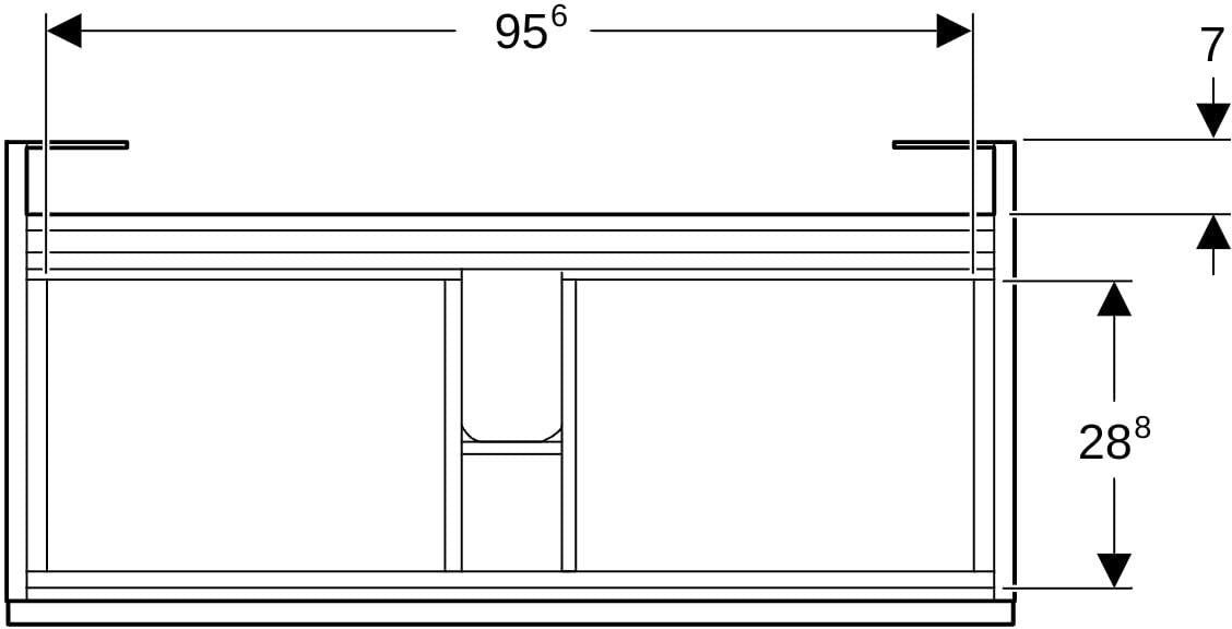 Geberit Renova Plan Unterschrank für Möbelwaschtisch, 1 Schublade, Nussbaum hickory hell, 53,8 cm
