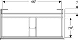Geberit Renova Plan Unterschrank für Möbelwaschtisch, 1 Schublade, Nussbaum hickory hell, 53,8 cm