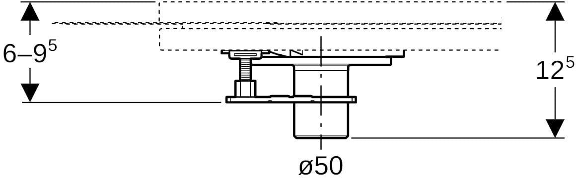 Geberit Ablaufanschluss mit 4 Füßen für Setaplano Duschfläche – DN 50