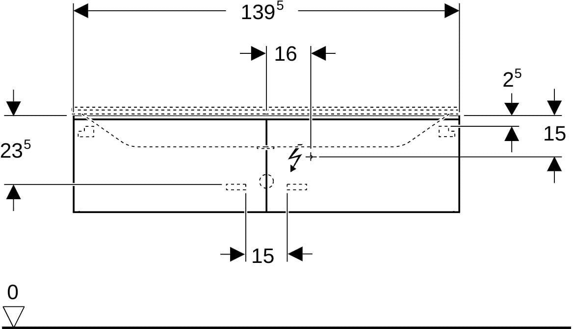 Geberit Xeno2 Unterschrank für Waschtisch, 139,5 cm, sculturagrau, 2 Schubladen, LED-Beleuchtung