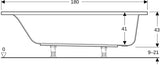 GEBERIT Renova Plan Rechteckbadewanne 170x75x42 cm weiß, Sanitäracryl, 1-Sitzer