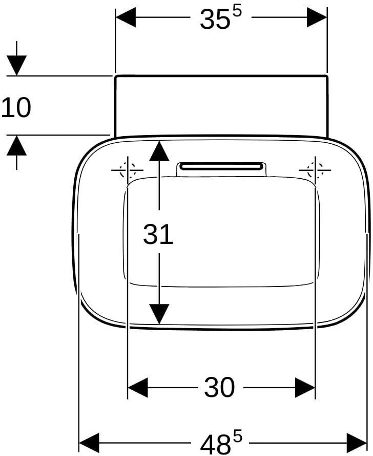 Geberit ONE Aufsatzwaschtisch 50x42,5 cm mit CleanDrain, KeraTect, weiß – ohne Hahnloch
