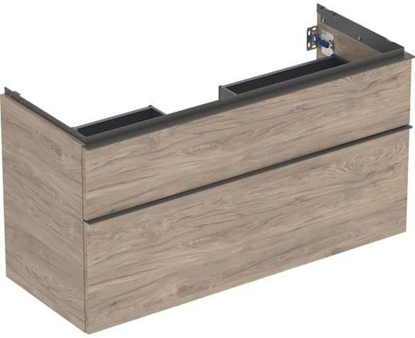 Geberit iCon Unterschrank für Waschtisch, 2 Schubladen, 118,4 cm, weiß hochglänzend