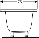 Geberit Tawa Duo Badewanne 170x75 cm weiß, rechteckig, schmaler Rand, 2-Sitzer