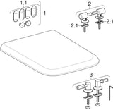 GEBERIT myDay WC-Sitz weiß mit Absenkautomatik, Duroplast, Messing-Scharniere