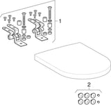 Geberit Courreges WC-Sitz Weiß mit verchromten Scharnieren – Duroplast, 155 mm Befestigungsabstand