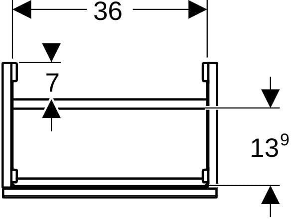 Geberit Acanto Unterschrank für Handwaschbecken, 1 Tür, weiß hochglänzend, Push-to-open