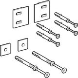 GEBERIT Befestigungsmaterial für iCon Regal – 4 Schrauben, 2 Platten, 4 Dübel