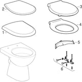 Geberit Renova Stand-WC Tiefspüler, Abgang vertikal, teilgeschlossen, 53,5 cm, weiß