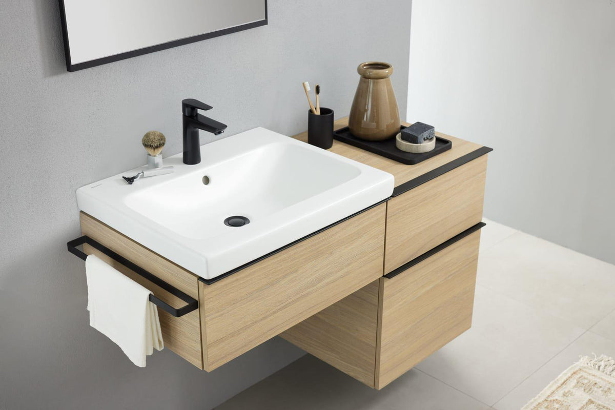 Geberit iCon Seitenschrank 45 cm – 2 Schubladen, weiß hochglänzend, wandhängend