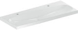 Geberit Acanto Doppelwaschtisch 120x48 cm, 2 Hahnlöcher, ohne Überlauf, weiß