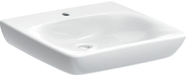 GEBERIT Renova Comfort Waschtisch barrierefrei 55x55 cm mit Hahnloch und KeraTect