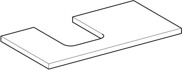 GEBERIT ONE Waschtischplatte 90 cm mit Ausschnitt links, weiß hochglänzend, für Aufsatzwaschtisch Schalenform