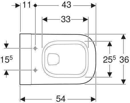 Geberit Tiefspül-WC MYDAY Rimfree wandhängend 6 l weiß mit KeraTect – spülrandlos