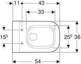 Geberit Tiefspül-WC MYDAY Rimfree wandhängend 6 l weiß mit KeraTect – spülrandlos