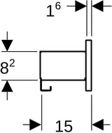 GEBERIT Smyle Wandablage eckig 45 cm mit 3 Handtuchhaken sandgrau