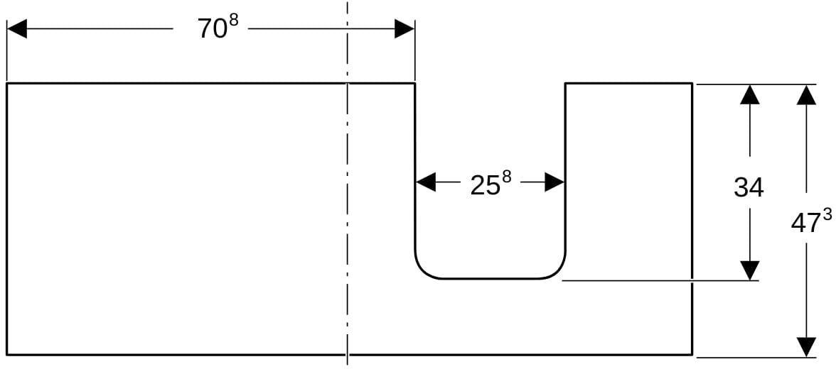 Geberit ONE Waschtischplatte weiß hochglänzend 90 cm Ausschnitt rechts für Aufsatzwaschtisch Schalenform