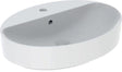 Geberit VariForm Aufsatzwaschtisch oval 60x45 cm mit Hahnloch und KeraTect in Weiß