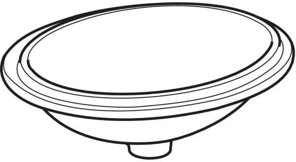 Geberit VariForm Unterbauwaschtisch oval 49,5 cm weiß KeraTect ohne Hahnloch