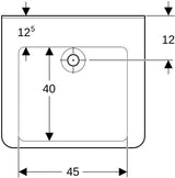 Geberit Renova Comfort Waschtisch 60x55 cm barrierefrei eckig ohne Hahnloch mit Überlauf weiß