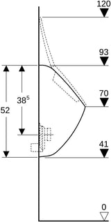 Geberit Pareo Deckelurinal weiß KeraTect – Zulauf hinten, Abgang hinten, 30 cm