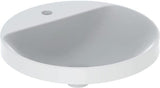 Geberit VariForm Einbauwaschtisch rund 48 cm mit Hahnlochbank, KeraTect weiß