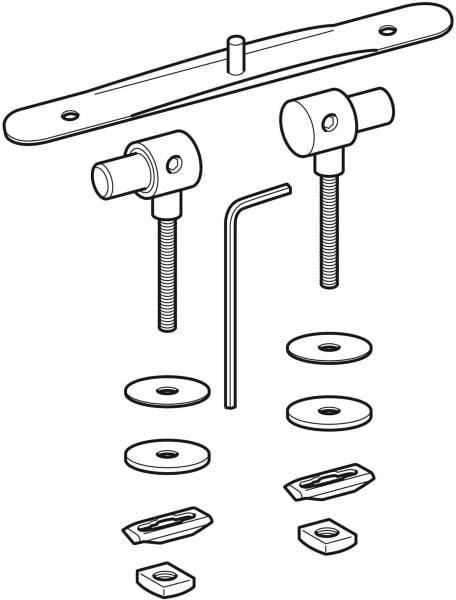 GEBERIT Set Scharniere für WC-Sitzring Wadis – 2 Stück inkl. Innensechskantschlüssel & Positionierhilfe