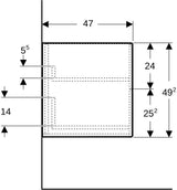 GEBERIT ONE Seitenschrank mit 2 Schubladen, 45 x 49,2 x 47 cm, weiß hochglänzend