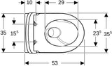 Geberit iCon Wand-WC Set Tiefspüler TurboFlush mit WC-Sitz, 53 cm, weiß