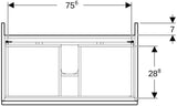 Geberit Renova Plan Unterschrank für Möbelwaschtisch, 1 Schublade, Nussbaum hickory hell, 53,8 cm
