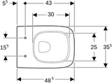 Geberit Renova Compact Wand-WC Tiefspüler eckig 48,5 cm weiß
