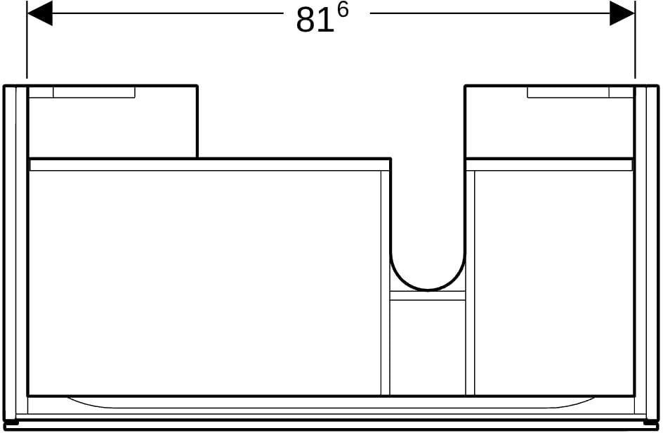 Geberit Xeno2 Unterschrank 88 cm für Waschtisch, greige matt, mit Schublade und LED-Beleuchtung