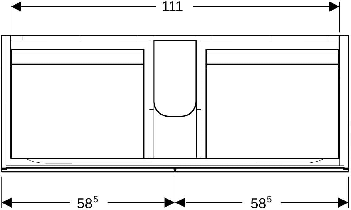 Geberit Xeno2 Unterschrank für Waschtisch, 120 cm, 4 Schubladen, weiß hochglänzend