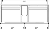 Geberit Xeno2 Unterschrank für Waschtisch, 120 cm, 4 Schubladen, weiß hochglänzend