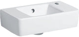 Geberit Renova Compact Handwaschbecken 40x25 cm, Hahnloch rechts, mit Überlauf, weiß