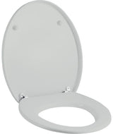 Geberit Cleo WC-Sitz Weiß mit verchromten Scharnieren – Duroplast, Montage von oben